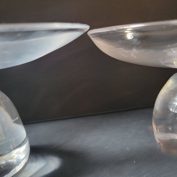 Vintage Steuben Teardrop Candlestick Holders Set Of 2 Elegant Design - Picture 10 of 12